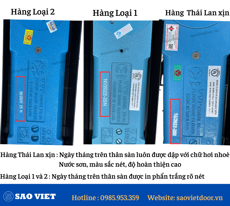 Cách phân biệt bản lề sàn VVP chính hãng