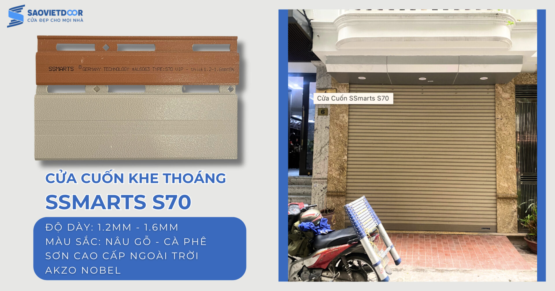 Mô tả cửa cuốn khe thoáng Ssmarts S70