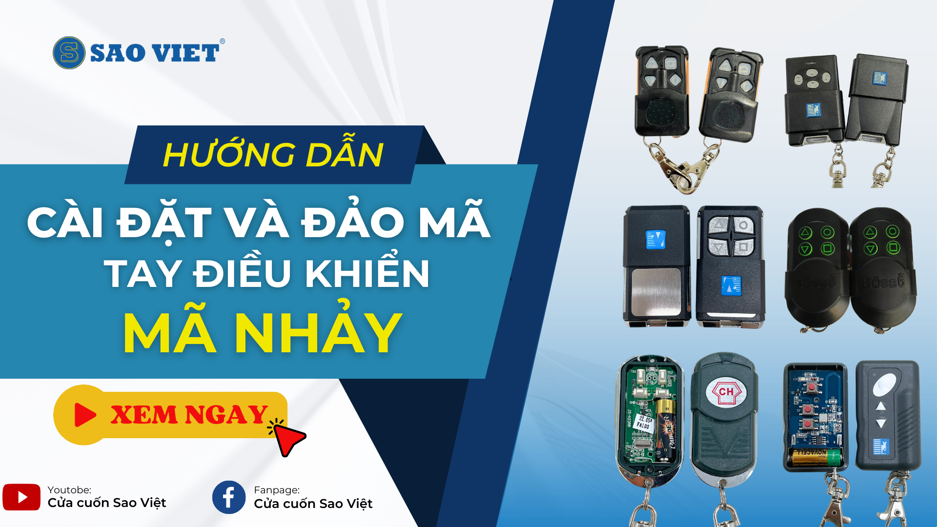 Hướng dẫn cài đặt và đảo mã điều khiển cửa cuốn mã nhảy