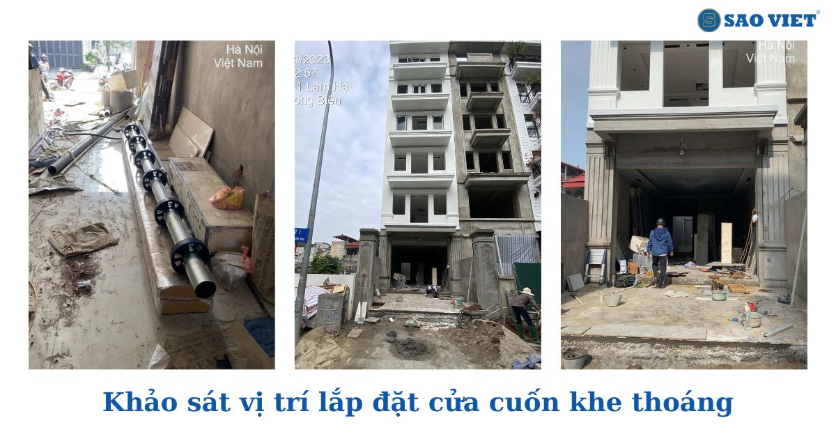 Khảo sát vị trí lắp đặt cửa cuốn khe thoáng