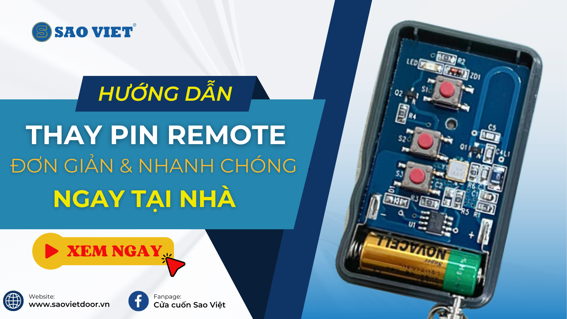 Cách thay pin remote cửa cuốn đơn giản tại nhà không cần gọi thợ