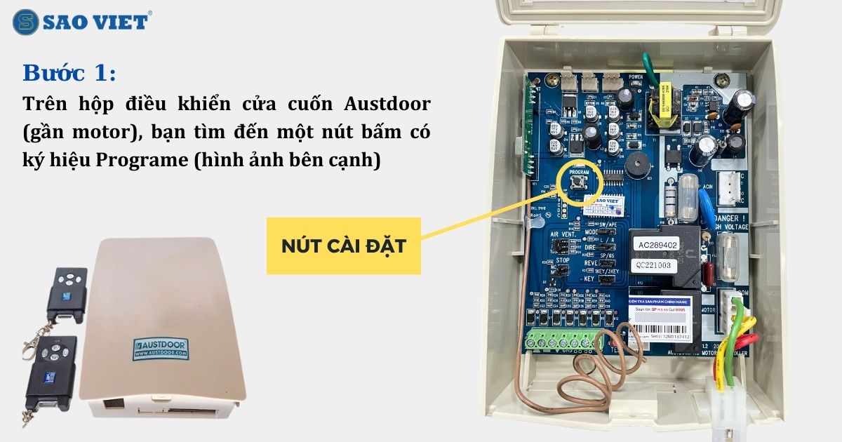 Cài đặt tay điều cửa cuốn austdoor