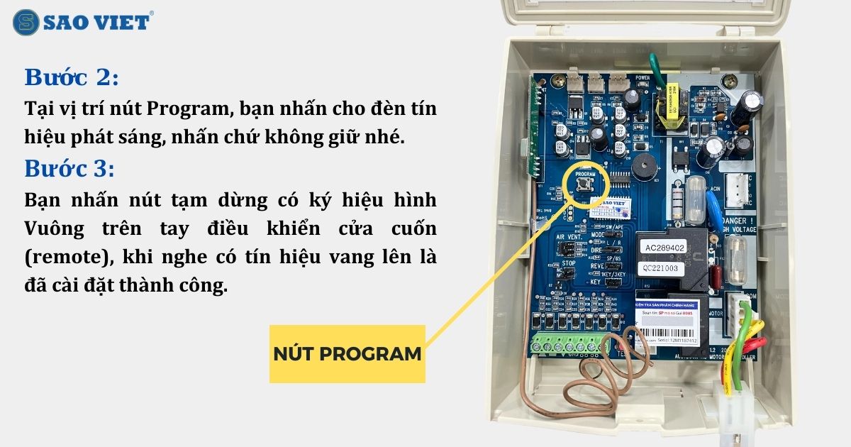 Cài đặt remote cửa cuốn austdoor