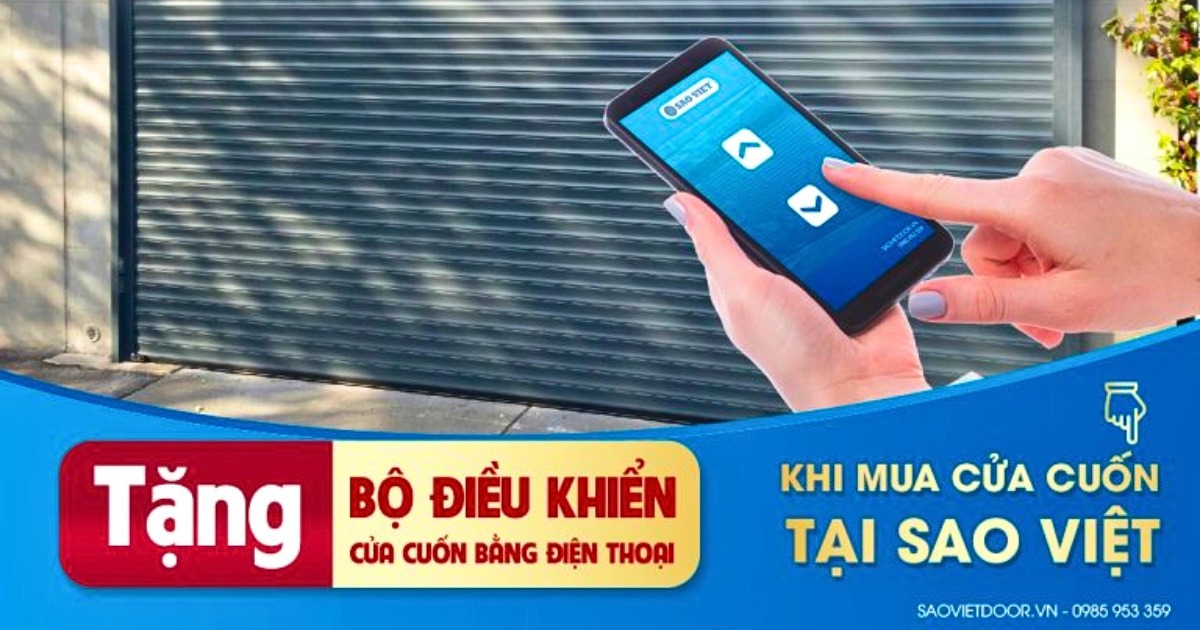 Tặng bộ điều khiển cửa cuốn netdoor khi mua cửa cuốn tại Saovietdoor