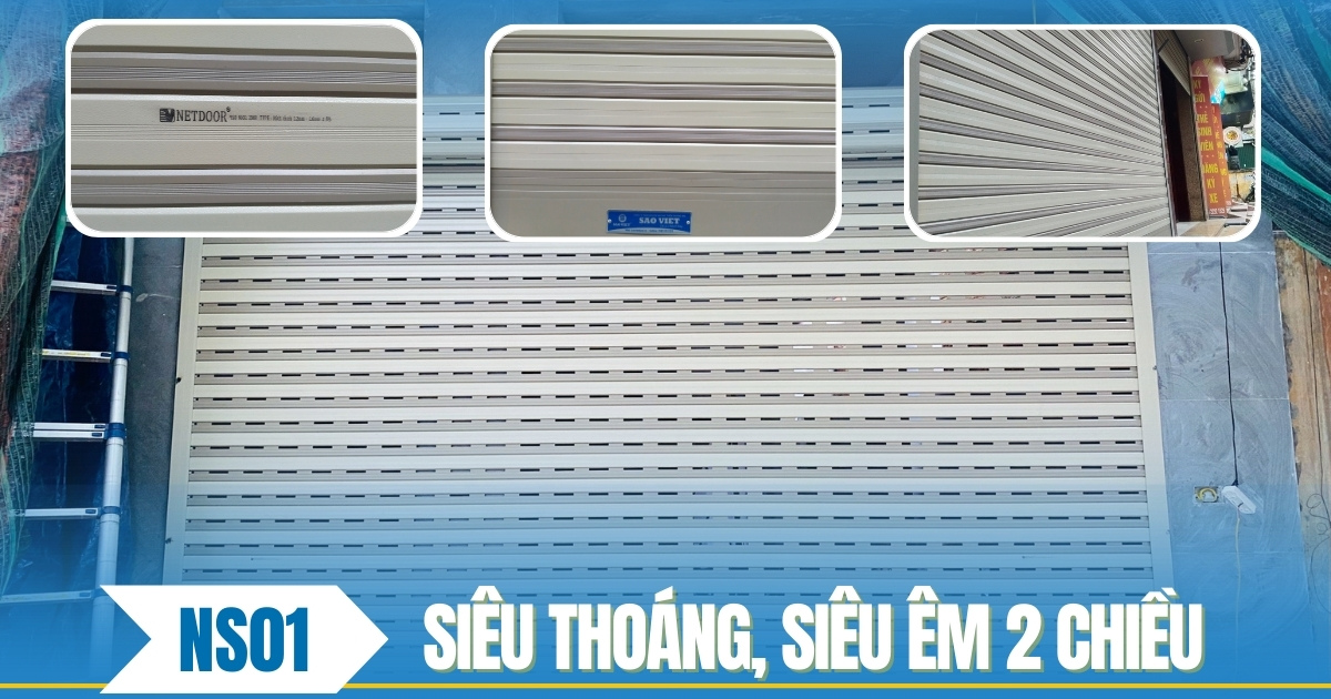 Cửa cuốn Netdoor siêu êm, siêu thoáng 2 chiều.