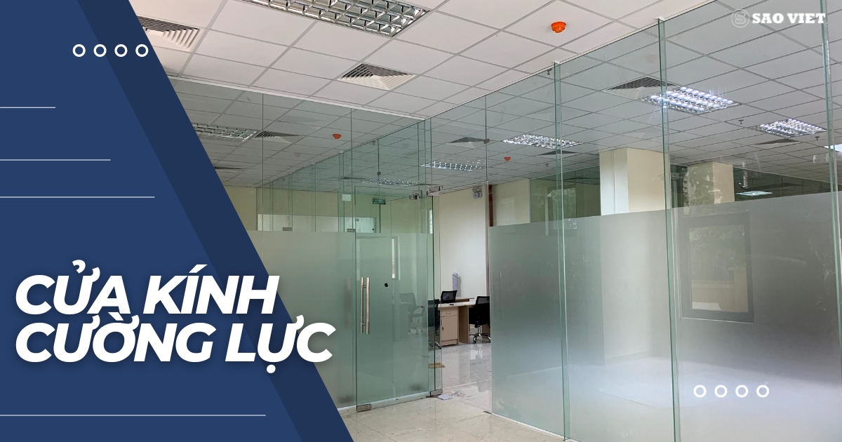 Mẫu cửa kính cường lực lắp đặt nhiều nhất tại các văn phòng, công ty.