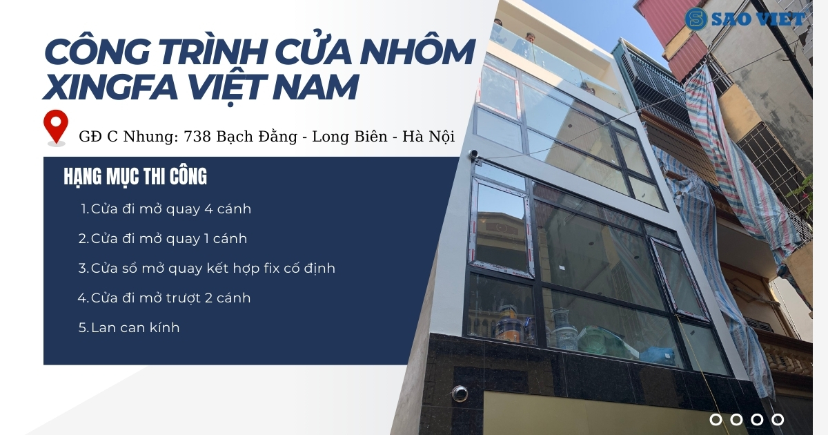 Công trình 378 Bạch Đằng sử dụng Nhôm Xingfa Việt Nam Màu Đen.