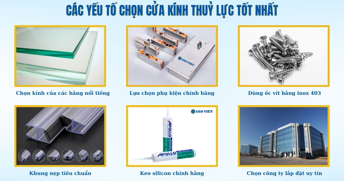 Các yếu tố lựa chọn cửa kính thuỷ lực tốt nhất