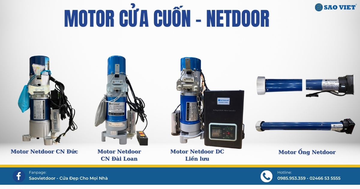 Motor cửa cuốn Netdoor - Vận hành êm ái ổn định.