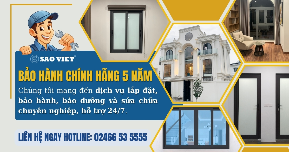 Chính sách bảo hành khi mua cửa xingfa chính hãng tại Saovietdoor Door.