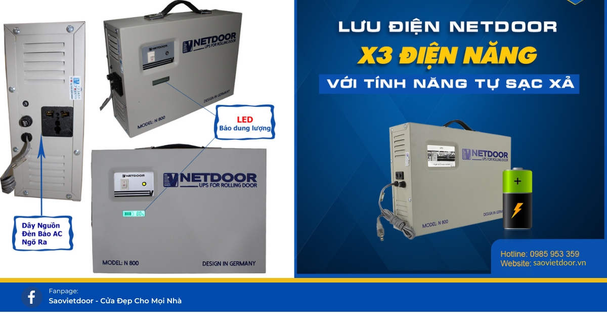 Lưu điện Netdoor - X3 Điện Năng - Tự sạc tự xả.