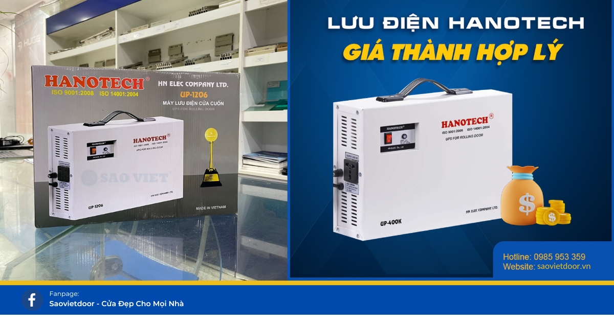 Lưu điện Hanotech - Giải pháp an toàn cho cửa cuốn.