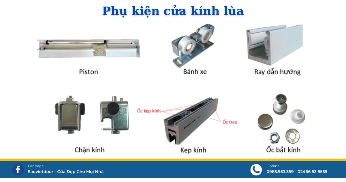 Phụ kiện kính - Cửa kính lùa.