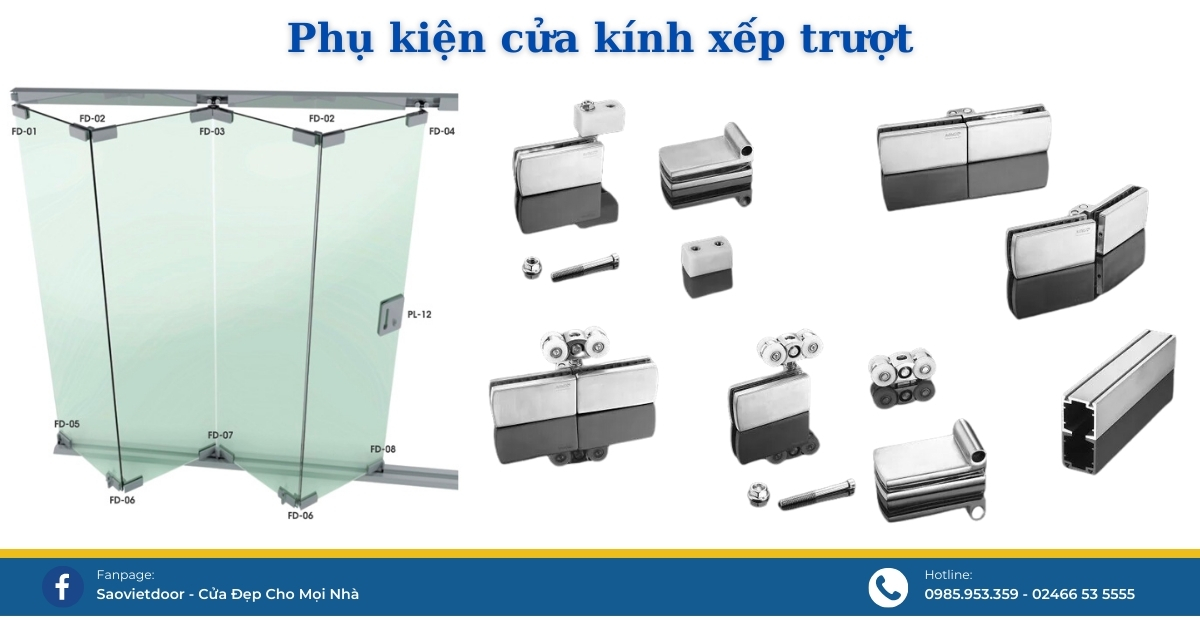 Phụ kiện kính - Cửa kính xếp trượt.