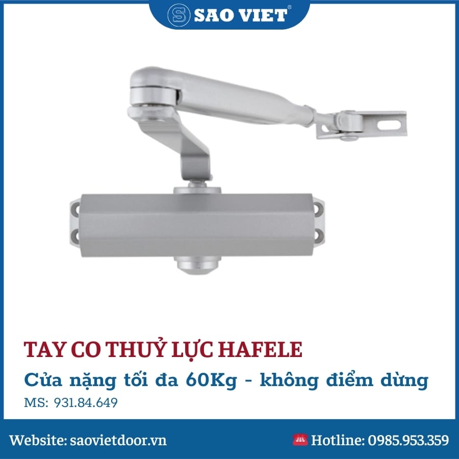 Tay co thuỷ lực hafele có điểm dừng 931.84.649