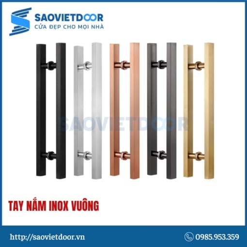 Tay nắm inox vuông tại Saovietdoor.